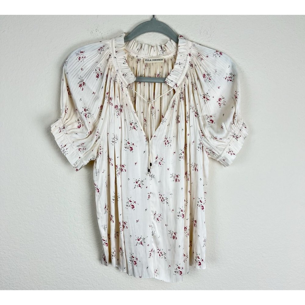 Ulla Johnson Cream Floral Blouse